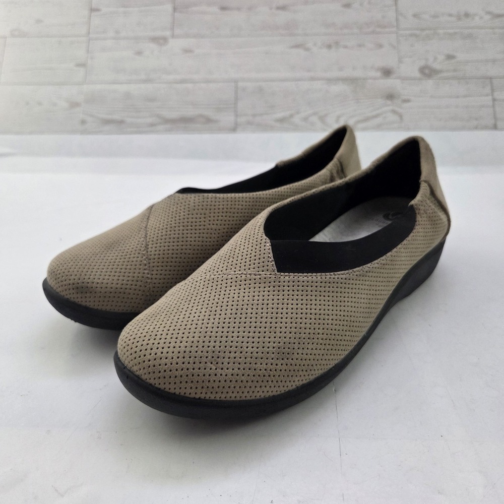 Clarks Cloudsteppers Shoes Womens 8 Tan Lightweight Comfort Coastal Grandmother